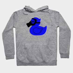 Blue duck in a gas mask Hoodie